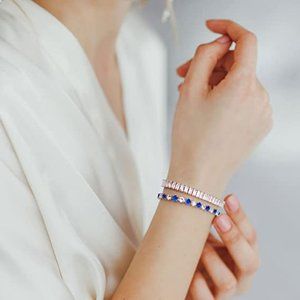 NEW 18K Gold Plated Cubic Zirconia Adjustable Tennis Bracelet